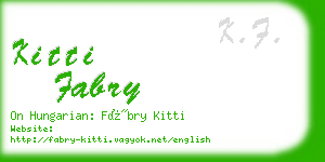 kitti fabry business card